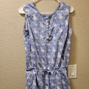 Lee Cooper sleeveless romper blue and white tie dye pattern size large